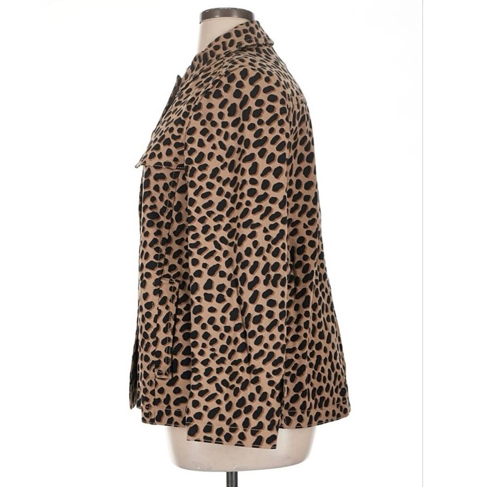 Ann Taylor Leopard Print Belted Jacket NWT Size 14 Tan Black Animal Print - Picture 14 of 14